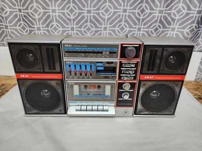 Vtg Akai Aj 557 Fu Portable Stereo Works! - Image 1 of 4