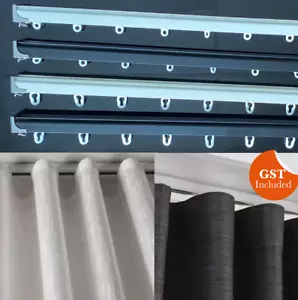 Custom Made Wave Fold S Fold Curtain Track Rail Set For Sheer Blockout Curtain - Picture 1 of 9