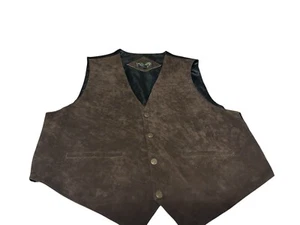 Scully Western Vest Men’s Xl Brown Suede Leather Snap Front Cowboy - Picture 1 of 5