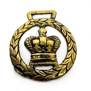 Antikes Wappen Englische Königskrone Fries Messingdekor Bronze Medaille 900 - Bild 1 von 4