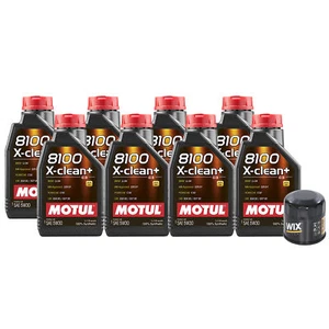 8L Motul 8100 X-CLEAN + 5W30 Wix Filter Motor Oil Change Kit API SN/CF - Picture 1 of 1
