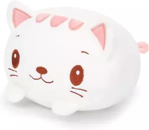 23.6 Inch Cute White Cat Plush Stuffed Animal Cylindrical Body Pillow,Super Soft - Picture 1 of 12