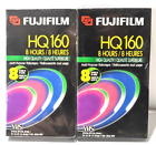 Lot of 2 Fujifilm HQ160 Sealed Blank VHS Tapes 8 Hour