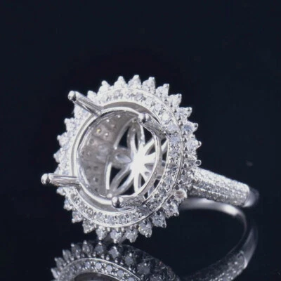 Custom Fine Jewelry Platinum Round 11MM Natural Diamond Setting Ring Semi Mount - Image 1 of 4