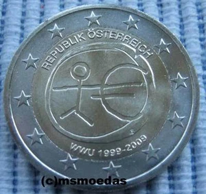 Austria 2 euro 2009 UEM UEM 10 anni UEM moneta commemorativa moneta euro commemorativa - Foto 1 di 1