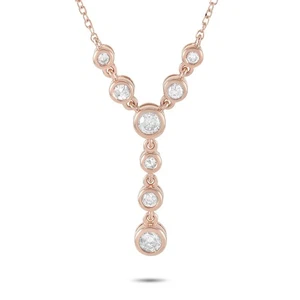 14K Rose Gold 0.25ct Diamond Necklace - Picture 1 of 2
