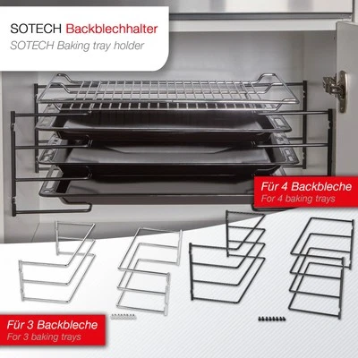 Backblechhalter Gitterrost-Halter Backblechhalterung Backblech Gitterrost SOTECH - Bild 1 von 4