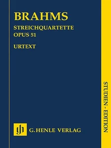 Study Score for Brahms String Quartets Op 51 No 1 & No 2 Henle Urtext 7x10 Book - Picture 1 of 1