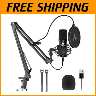192kHz USB Microphone Kit with Shock Mount and Pop Filter for Content Creators - Image 1 of 4