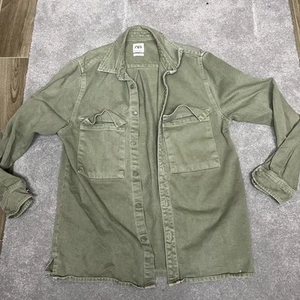 Zara Overshirt Jacke Herren Large Grün Relaxed Fit Utility Workwear Knopfleiste - Bild 1 von 4