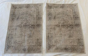 RESISTENTE 2 alfombras solo sin almohadillas lavable alfombra antigua boho neutra 2’ x 3’ - Imagen 1 de 10