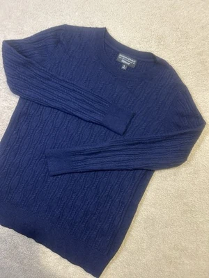 Banana Republic Cable Crew Neck Pullover Women’s XL Navy Filpucci Fine Italian - Image 1 of 4