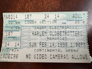 Harlem Globetrotters 12/19/98 Ticket Stub Continental Arena NJ Meadowlands - Picture 1 of 2