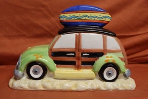 Eine alte SURES UP handbemalte Holzwagen Keksdose. 144f - Bild 1 von 18