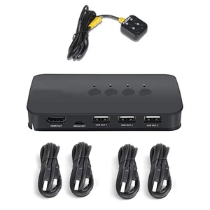 4 Port HDMI KVM Switch 4X1 4 In 1 Out 4K30Hz For 4 Computer Share 1 HD Monitor - Afbeelding 1 van 15