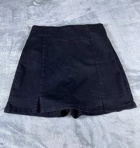 Womens Black Skort SIZE SMALL Denim Stretch Shorts/Skirt New - Picture 1 of 9