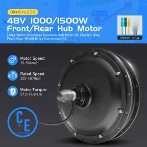 48V 1000W/1500W MTB Ebike Brushless Non-Gear Vorder-/Hinterradnabenmotor 20-29 Zoll 700C - Bild 1 von 24