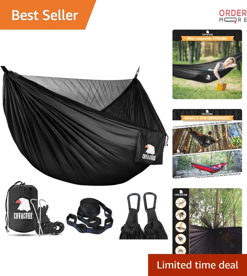 Covacure Camping Hammock W Mosquito Net Lightweight Double Hold up to 772lbs Por