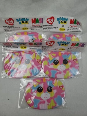 TY Beanie Boo Children Face Covering Reusable Washable FANTASIA the Unicorn 5pc. - Image 1 of 4