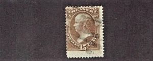 1873 U.S. CLASSIC Official TREASURY 15c Brn WEBSTER Sc#O79 Used Wide Margin - Picture 1 of 1