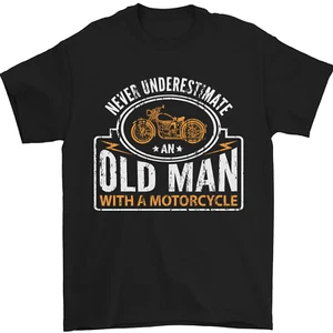 Old Man With a Motorcycle Biker Motorcycle Mens T-Shirt 100% Cotton - Picture 1 of 102