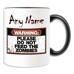 Advertencia de regalo personalizada: por favor no alimentes zombies taza caja de dinero taza diablo - Imagen 1 de 21