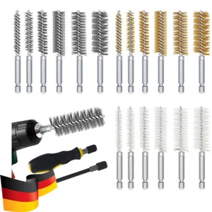 20 tlg. Bürsten Set Reinigungsbürste Rundbürste Drahtbürste Messing Nylon Bürste - Bild 1 von 11
