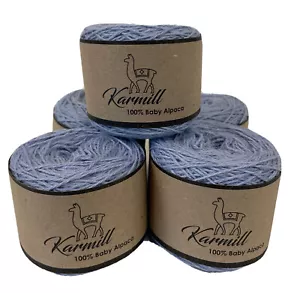 Alpakawolle Knäuel 100% Baby Alpaka Garn Paket - 5 Knäuel Sportgewicht Babyblau 8400 - Bild 1 von 4