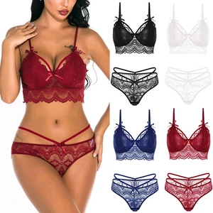 Sexy Womens Lace Lingerie Underwear Set Teddy Babydoll Bodysuit Bra & Panty Sets - Picture 1 of 17
