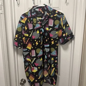 Drill Clothing Co. Large 90s Themed Save By The Bell Style Geometric Button Up - Picture 1 of 9