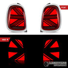For 2014-2020 Mini Cooper F55 F56 F57 LED Tail Lights Chrome Red Lens Sequential
