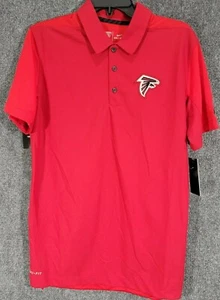 Atlanta Falcons Polo Shirt Men's Small Red Black Nike Dri-Fit 2 Button New - Picture 1 of 8