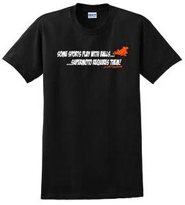SUPERMOTO REQUIRES BALLS T SHIRT JUST RIDE MOTORCYCLE SUPER MOTO MOTARD SUMO - Picture 1 of 13