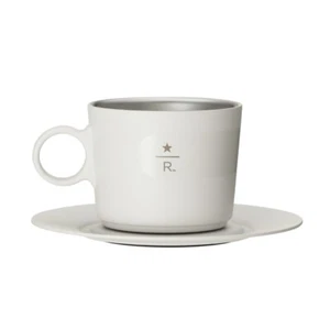 STARBUCKS JAPAN 2023 STANLEY Stainless Cup & Saucer White 192ml - Picture 1 of 5
