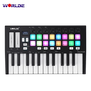 WORLDE Orca mini25 Portable 25-Key USB MIDI Keyboard Controller with 16 RGB - Picture 1 of 12
