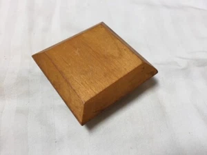 Vtg Mid Century Beveled Square Maple Wood Drawer Pull Cabinet Knob 6.5cm 2.5" - Picture 1 of 5