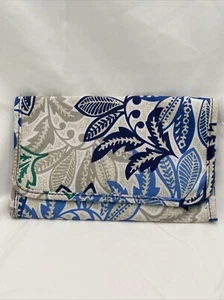Vera Bradley - Makeup Brush Organizer Travel Case - VBF18 - Blue/cream/grey -EUC - Picture 1 of 7