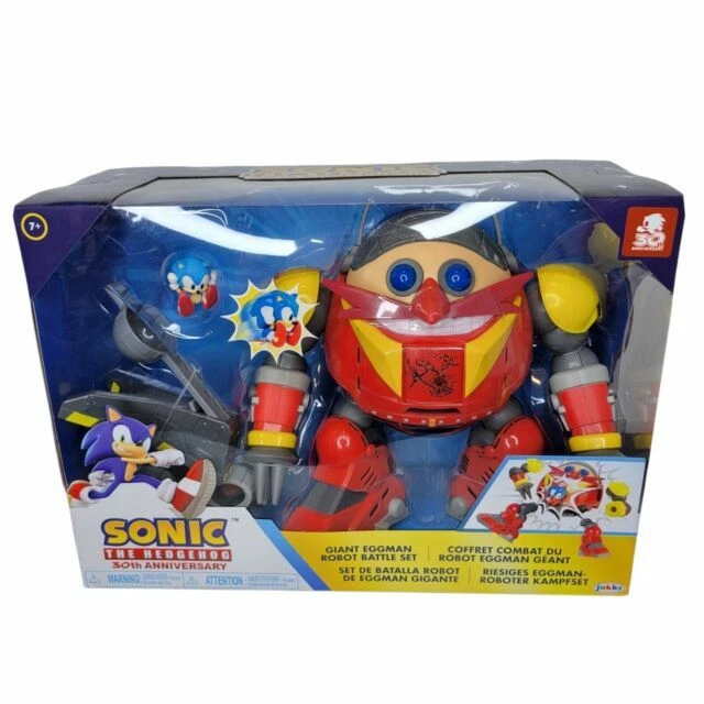 Jakks Pacific Sonic The Hedgehog Giant Eggman Robot Battle 30th Anniversary Set