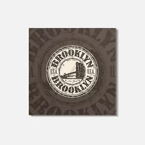 Brooklyn City New York USA Travel Grunge 4'' X 4'' sottobicchiere quadrato in legno - Foto 1 di 3