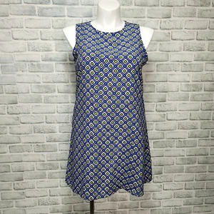 Vintage 90er macht 60er Tickets Damen L Bunt Mod Geometrisch Aline Etuikleid - Bild 1 von 8