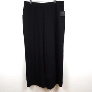 John Mark Wide Leg Pants Women's Plus Size 1X Black Elastic Waist Work Office - Picture 1 of 10