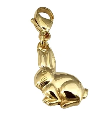 Charm Hase Gold 333 Anhänger Kaninchen 8 Karat Einhänger - Bild 1 von 3
