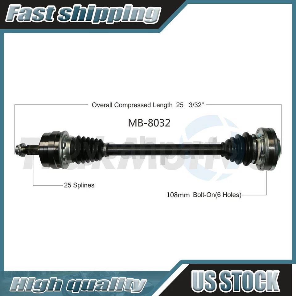 1 Rear Right CV Axle Joint Half Shaft Fits 1990 1991 1992 Mercedes-Benz 300CE Foto 1 de 1