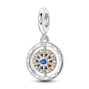 MULA Original Evil Eye Sun Anhänger DIY Charm CZ für Armband 925 Sterling Silber - Picture 1 of 6