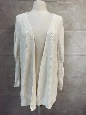 Divided H&M Cardigan Womens Ivory Pointelle Knit Long Sleeve Open Front Size XL - Image 1 of 4