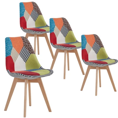 Pack de 4 Sillas de comedor Modernas Silla Cocina Diseño Patchwork Multicolor - Imagen 1 de 4