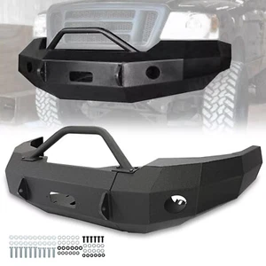 Powder Coated Front Bumper With Push Bar Black Steel Fits 1997-2003 Ford F-150 - Picture 1 of 12