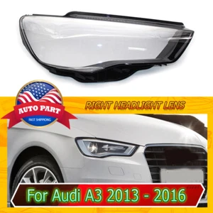 For Audi A3 2013-2016 Headlight Lens Cover Shell Lampshade Right Side Clear - Foto 1 di 6
