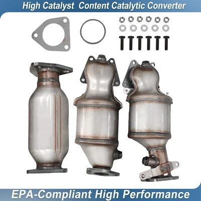 3 件催化转换器前后部适用于 2003 - 2007 年本田雅阁 3.0L 高流量 — 第 1/4 张图片