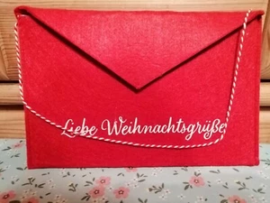1 Weihnachten Filztasche mit Klettverschluss 15,5 x 25 cm grau NEU + OVP - Picture 1 of 1